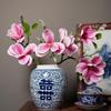 Vaso de Porcelana Azul e Branco de Jingdezhen Novo Vaso Antigo Chinês Porcelana Feita à Mão Pote Armazenador com Palavra Feliz Ornamentos de Estante Antiga para Sala de Estar