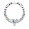 Anillo de nariz de titanio F136 incrustado con circón brillante para mujer, joyería para piercing corporal de titanio G23, disponible al por mayor