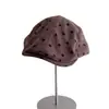 Sombrero retro de lunares estilo Hong Kong a la moda para mujer, elegante y versátil para otoño, gorro de lana, boina usada al revés, moderno