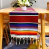 Cores Quentes Arco-Íris Bandeira de Mesa Mexicana Jacquard Tingido em Fio Borla Toalha de Mesa Longa Mesa de Jantar Mesa de Centro Toalha de Mesa Atacado
