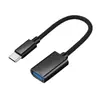 Cabo Adaptador Otg Tipo-C para Usb 2.0 Trançado de Nylon Adaptador de Carro Leitor de Cartão Pen Drive Celular Venda por Atacado