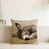 Fundas de Almohada de la Popular Serie de Animales Lindos de Amazon para Decoración de Sofá del Hogar, Fundas de Cojín Cortas de Felpa