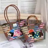 Bolso Cesta Tejida Retro de Perro Salchicha Bolso de Mano Nuevo Versátil para Viajes Diarios Bolsa de Regalo Bolso para Vacaciones en la Playa para Mujer