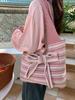 Bolso de punto vintage japonés y coreano, bolso de mano de lana, bolso de hombro para mujer, bolso de compras portátil.