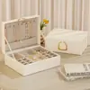 Caixa de Joias para Brincos, Piercings, Colares, Anéis, Caixa de Armazenamento de Joias e Acessórios Dourada de Alta Qualidade, Exquisita e de Grande Capacidade