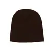 Gorro Curto Frio Logo Bordado Cor Lisa Gorro de Esqui Sem Aba Gorro de Puxar Gorro de Tricô à Prova de Frio Masculino Gorro de Lã para Exportação