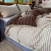 Juego de ropa de cama de cuatro piezas de algodón puro INS modelo nuevo 2026 sábana de cama 100% algodón, funda de edredón, funda de almohada, juego individual de tres piezas para dormitorio de estudiantes 3