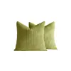 Funda de almohada de pana a rayas minimalista nórdica, funda de cojín de felpa de color liso retro americano, funda decorativa para muebles suaves de otoño e invierno