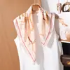 Lenço Quadrado Elegante Floral 70cm para Mulheres, Lenço de Seda Suave e Gracioso, Novo Lenço Decorativo Versátil de Primavera e Verão, Lenço de Pescoço para Mulheres