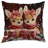 2025 Temu Nueva Funda de Almohada Roja de Navidad Poliéster Estampada Hogar Sofá Atmósfera Festiva Cojín Decorativo