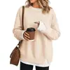 Estación Independiente Europea y Americana Transfronterizo Amazon Nuevo Estilo Falso Dos Piezas Sudadera con Capucha Casual Holgada de Manga Larga para Mujer