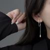 2026 Nuevos Pendientes de Moda Transfronterizos Cuadrados Largos con Borlas en Plata con un Diseño Elegante para el Trabajo, Adecuados para Mujeres
