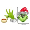 Promoção Quente da Amazon Série de Natal Papai Noel Chapéu Vermelho Cabeça de Sapo Pingente Liga Metal Gotejamento de Óleo Colar Brincos