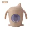 Novo Copo de Silicone com Canudo Infantil da Jing, Copo de Aprendizagem para Bebês com Alça, Copo de Água Infantil de Grau Alimentício, Antiderrapante
