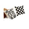 Almohada estilo ins pata de gallo modelo almohada habitación cojín de mesita de noche bordado tridimensional funda de almohada abstracta con relleno