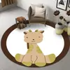 Alfombra Redonda de Dibujos Animados, Tapete Antideslizante para Mesa de Café de Sofá en Sala de Estar, Alfombrilla de Secado Rápido para Silla de Oficina de Estudio en Casa, Manta de Mesita de Noche en Dormitorio