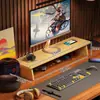 Soporte de altura ajustable para computadora de escritorio workstation para oficina en casa, estante para almacenamiento de teclado, soporte elevador para monitor