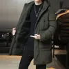 Recomendação Principal Outono/Inverno 2026 Jaqueta de Algodão Média-Longa Masculina Tamanho Grande M-8XL Outono/Inverno Cor Sólida Com Capuz Casaco de Algodão Estilo Coreano Solto Plus