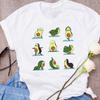 Mulheres Bonito Abacate Casal Amor Desenho Animado Frutas Roupas Estampadas Camiseta Feminina Estampada Top Roupas Doces