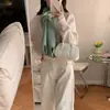 Bufanda de Punto con Borlas de Color Sólido Estilo Coreano ins Estilo Té Ligero Ropa de Abrigo para Mujer Otoño e Invierno Bufanda Larga Cálida para el Cuello de Estudiante