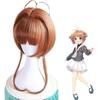 Hola coser Chica Carta Mágica Sakura Madera Sakura Peluca Rubio Marrón Estilo COS Peluca Anime
