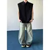 Chaleco de Patchwork Estilo Americano para Hombres y Mujeres, Ropa Exterior de Verano, Camiseta sin Mangas Resistente, Corte de Hombro Regular, Chaleco Holgado Adelgazante