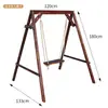 Columpio de Madera Maciza para Exterior, Patio, Uso Doméstico, Silla Colgante, Columpio para Balcón, Jardín, Columpio de Madera Anticorrosión, Sillón Doble Mecedora