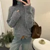 Suéter de Tricô Cardigan Jaqueta com Zíper Espesso de Alta Qualidade Feminino Outono 2025 Novo Top de Início de Outono para Outono e Inverno