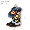 Pingente DIY de Liga Cruzada Bota de Cowboy Ocidental Retrô Ornamento Acessórios Pingente de Chaveiro