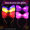 Tiara de cabelo com laço luminoso estilo coreano grampo de cabelo grampo de cabelo flash tiara da Minnie tiara para show atacado de feira noturna