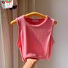 Traje de niña Corea del Sur ropa infantil verano niños moda chaleco de punto pata de gallo top camiseta estilo occidental