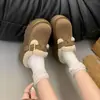 Meias Pantufas Abertas de Solado Grosso Femininas para Uso Externo 2026 Outono/Inverno Nova Moda Celebridade da Internet Pessoa Preguiçosa Pelúcia Pelo Birken Pantufas de Algodão