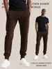 Pantalones deportivos ajustados para hombre transfronterizos, cómodos pantalones largos atléticos de punto, disponibles en tallas grandes y múltiples colores, listos para venta al por mayor y personalización de marca privada