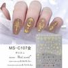 MEETSWEET Flor de luna nueva negro y blanco oro y plata estrella Luna adhesivo impermeable pegatinas para uñas pegatinas de uñas sueño