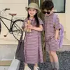 Conjunto de Ropa para Niñas, Camiseta de Manga Corta a Rayas de Verano y Shorts Conjunto de Dos Piezas, Vestido de Bebé, Ropa a Juego para Hermanos