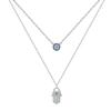 Collar de plata esterlina S925 transfronterizo europeo y americano, collar de doble capa apilado con diseño personalizado de moda, joyería de cadena