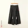 Elegante y etéreo pantalón falda estilo chino para hombre, verano 8XL, cálido, talla grande, Hanfu bordado, pantalones largos holgados