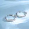 Anillos de Pareja Cielo Estrellado de Plata S925, Anillos Sencillos, Anillos Lisos de Nicho, Anillos Abiertos, Regalos para el Día de San Valentín Chino, Diamantes
