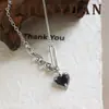Retro Europeo y Americano Exquisito Moda Elegante Versátil Circonita Corazón Pin Cadena Collar Lujo Accesible Gama Alta Cadena para Clavícula