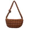 Bolso cruzado nuevo de nube plisada casual versátil de un solo hombro para debajo del brazo estilo occidental gran capacidad algodón burbuja bolsa de ropa tipo dumpling