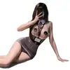 Hemei Lencería Sexy Falda Sexy de Secretaria Ajustada al Cuerpo Qqny Pijama de Deseo Puro Uniforme Coqueto Conjunto de No Quitarse para Mujer