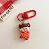 Llavero Colgante Rojo Fuwa de Año Nuevo Lindo Dibujo Animado Accesorios para Colgar en Mochila de Estudiante Regalo de Año Nuevo Novia