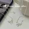 Cadena para Clavícula Elegante Sencilla y Versátil Estilo Ins Coreano Collar de Moño de Plata de Ley S925 Dulce y Lindo Versátil para Mujeres