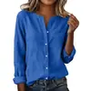 Camisa de Manga Larga Casual con Cuello Alto para Mujer Talla Grande de Algodón de Bambú para el Sitio Independiente de Amazon Europeo y Americano 2026