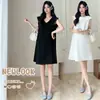 Vestido de Maternidad Reversible 2026 Moda de Verano Estilo Perezoso con Diseño de Pedrería Vestido de Maternidad Adelgazante