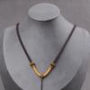 Cordón colgante de cuello tejido a mano. Collar colgante de cuerda de jade grueso con cuerda ajustable.