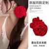 Flor Rosa Intestino Grueso Anillo para el Cabello Flor para la Cabeza Nuevo Estilo para Mujer Ambiente Primavera Lazo Intestino Diadema Tocado