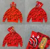 Sudadera con cremallera y camuflaje de tiburón Bape de moda para hombre y mujer, estilo pareja, cárdigan chaqueta con capucha holgado de forro polar puro de moda para hombre