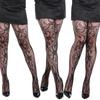Medias Sexy con Diseño Jacquard de Patrón Floral, Medias Delgadas de Malla Hueca para Comercio Exterior en Europa y América