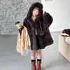 Casaco de Inverno de Pelo para Meninas Novo Grosso Quente Imitação de Lã de Cordeiro Peça Única Casaco Roupas para Bebês Crianças